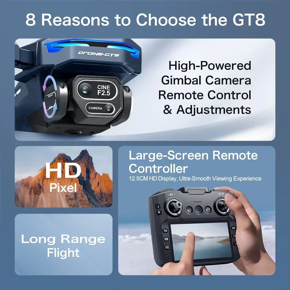 Drone 4K HD GT8 Kamera Menghin - Drone Rc Harness ulasan dan harga